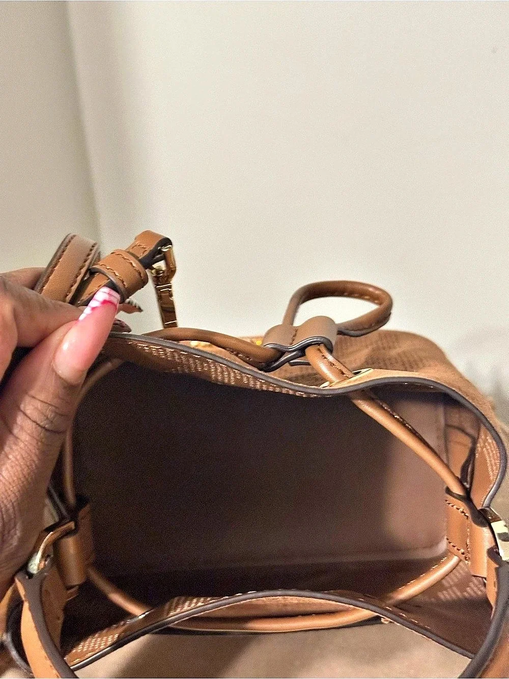 Michael Kors Brown Geometric Shoulder Bag Like New